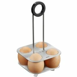 Beste Bewertungen von ⭐ GEFU 336-80 Eierhalter BRUNCH Für 4 Eier, Silber/schwarz 🛒