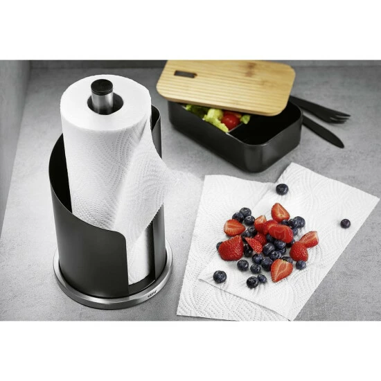 Budget ⭐ GEFU Küchenrollenhalter Curve, Schwarz/silber 🎉 – Bild 3