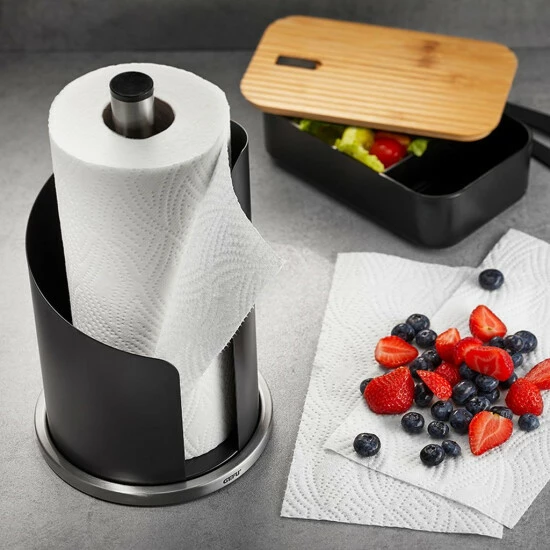 Budget ⭐ GEFU Küchenrollenhalter Curve, Schwarz/silber 🎉 – Bild 4