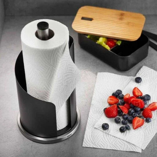 Budget ⭐ GEFU Küchenrollenhalter Curve, Schwarz/silber 🎉 – Bild 5