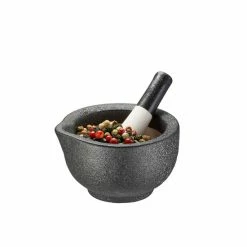 Angebote 😀 GEFU Mörser GRINO In Gussoptik - Inkl. Stößel - Gewürzmörser - D: 7,7cm - H: 4,7cm 🧨