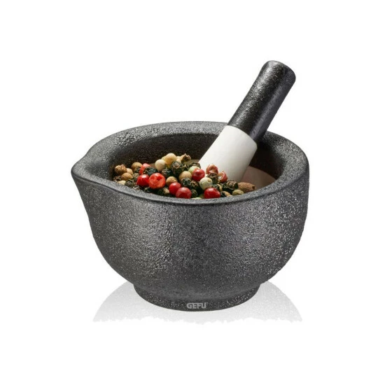 Angebote 😀 GEFU Mörser GRINO In Gussoptik - Inkl. Stößel - Gewürzmörser - D: 7,7cm - H: 4,7cm 🧨 – Bild 4