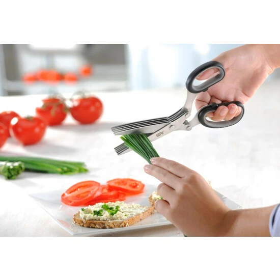 Brandneu 😉 GEFU 12660 Kräuterschere, Schwarz/grau 😉 – Bild 3