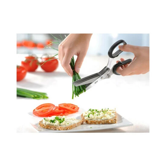 Brandneu 😉 GEFU 12660 Kräuterschere, Schwarz/grau 😉 – Bild 9