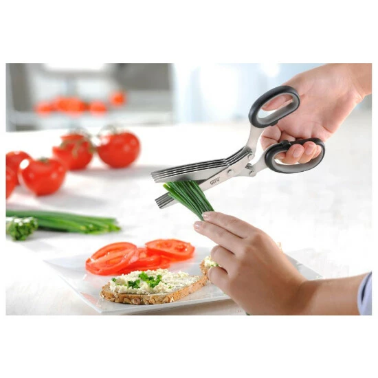 Brandneu 😉 GEFU 12660 Kräuterschere, Schwarz/grau 😉 – Bild 10