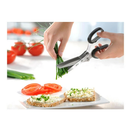 Brandneu 😉 GEFU 12660 Kräuterschere, Schwarz/grau 😉 – Bild 11