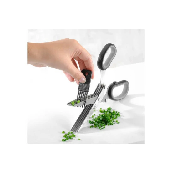 Brandneu 😉 GEFU 12660 Kräuterschere, Schwarz/grau 😉 – Bild 12