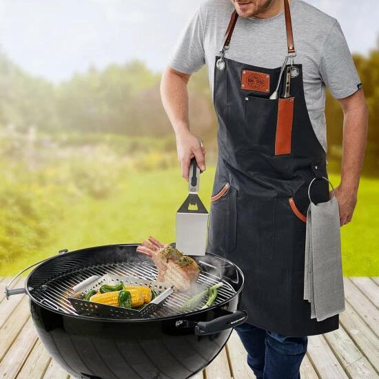 Großhandel 😍 GEFU Baumwoll Grillschürze Gewachst 90x65cm, Schwarz 👏 – Bild 2