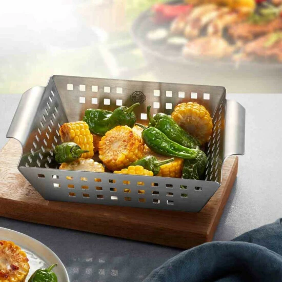 Aktion 🎁 GEFU 894-15 Grillschale BBQ Klein ER 25x21,5x5cm, Silber 😀 – Bild 2