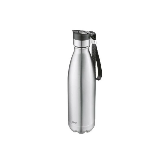 Budget 😉 GEFU 127-38 Trinkflasche OLIMPIO 0,75 Edelstahl, Silber/schwarz 😉 – Bild 3