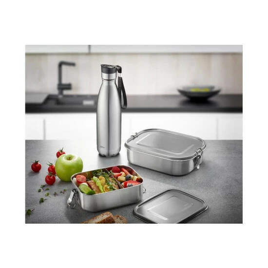 Budget 😉 GEFU 127-38 Trinkflasche OLIMPIO 0,75 Edelstahl, Silber/schwarz 😉 – Bild 4