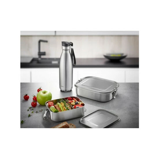 Budget 😉 GEFU 127-38 Trinkflasche OLIMPIO 0,75 Edelstahl, Silber/schwarz 😉 – Bild 7