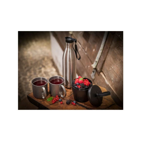 Budget 😉 GEFU 127-38 Trinkflasche OLIMPIO 0,75 Edelstahl, Silber/schwarz 😉 – Bild 9