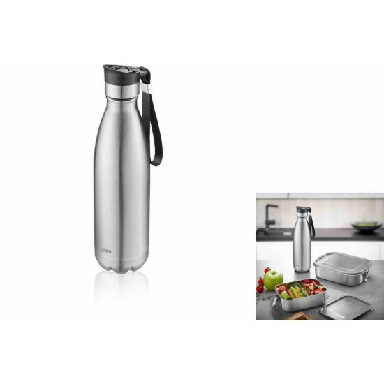 Budget 😉 GEFU 127-38 Trinkflasche OLIMPIO 0,75 Edelstahl, Silber/schwarz 😉 – Bild 12