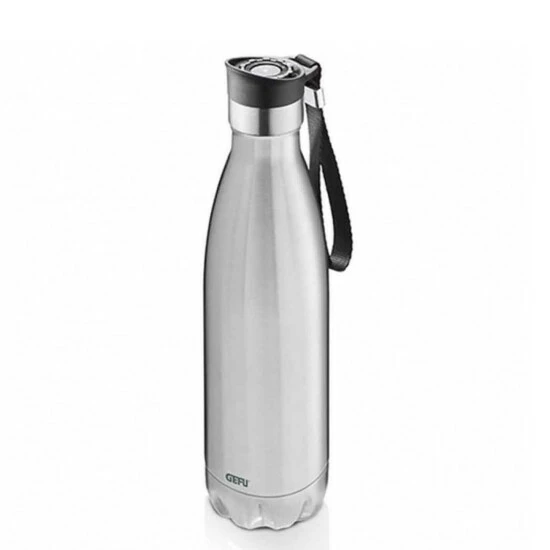 Budget 😉 GEFU 127-38 Trinkflasche OLIMPIO 0,75 Edelstahl, Silber/schwarz 😉 – Bild 13