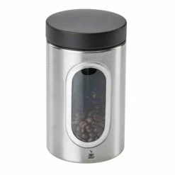 Bestes Angebot 💯 GEFU Kaffeedose PIERO Edelst. Mit Fenster, 8,9x15,6cm, Silber/schwarz 😍