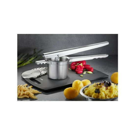 Budget 🌟 GEFU 89440 PRENSO Kartoffel-, Saft- Und Spätzlepresse Mit 3 Lochscheiben Edelstahl ⌛ – Bild 2