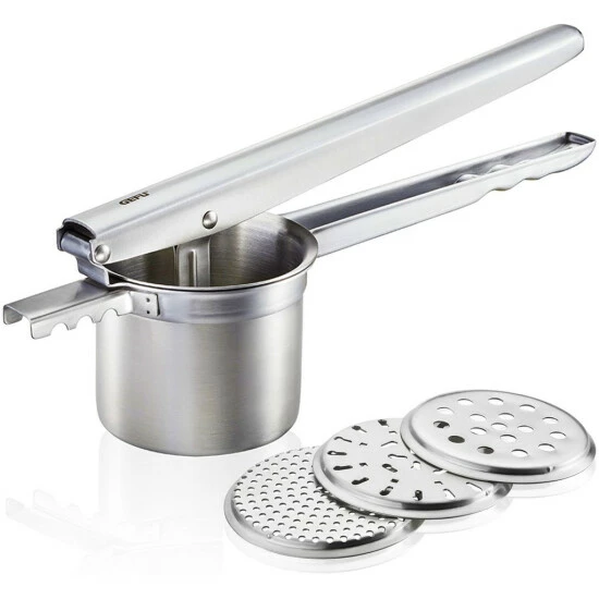 Budget 🌟 GEFU 89440 PRENSO Kartoffel-, Saft- Und Spätzlepresse Mit 3 Lochscheiben Edelstahl ⌛ – Bild 6