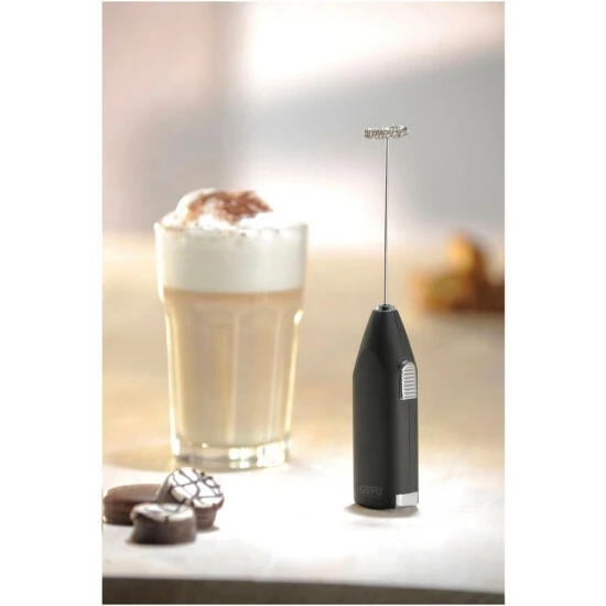 Besorgen 😀 GEFU 12720 Milchaufschäumer 'Fino', Soft-Touch Oberfläche, Edelstahl-Quirl, 12000 U/Min., Silber/schwarz (1 Stück) 🔔 – Bild 15