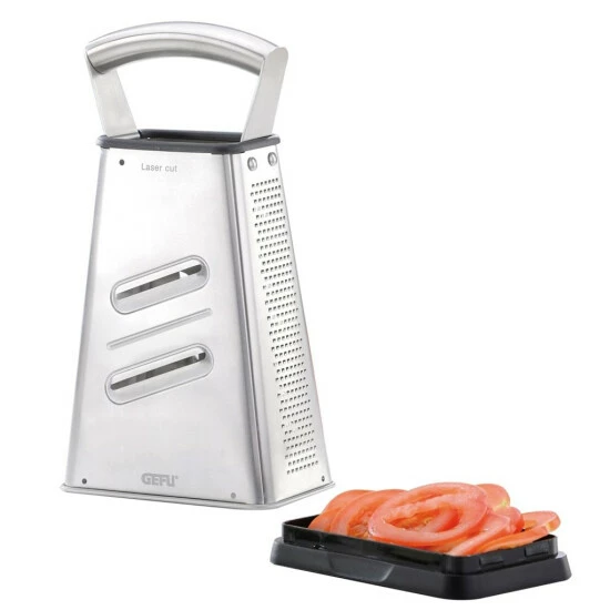 Aktion ⌛ Gefu Küchenreibe Aus Edelstahl, Viereckig, Zum Manuellen Zerkleinern Von Gemüse. ✨ – Bild 2