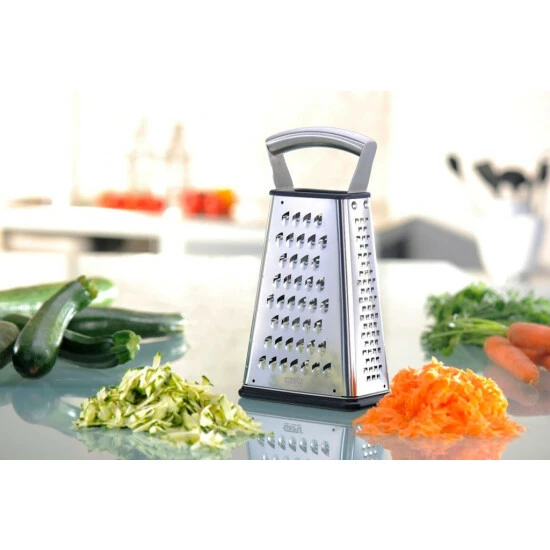Aktion ⌛ Gefu Küchenreibe Aus Edelstahl, Viereckig, Zum Manuellen Zerkleinern Von Gemüse. ✨ – Bild 5