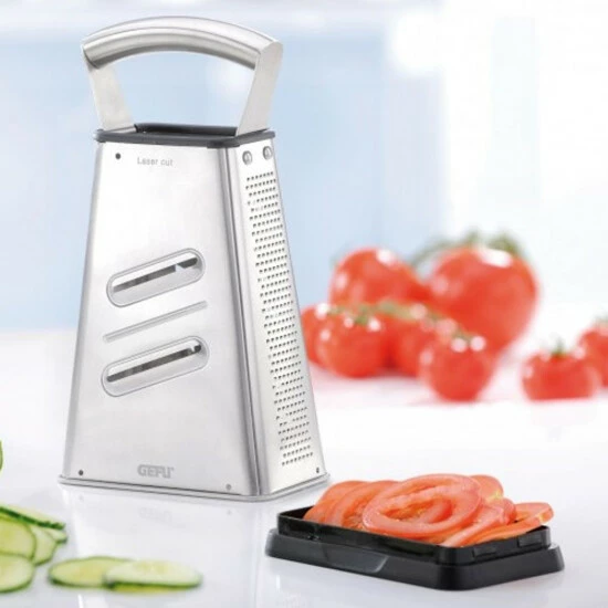 Aktion ⌛ Gefu Küchenreibe Aus Edelstahl, Viereckig, Zum Manuellen Zerkleinern Von Gemüse. ✨ – Bild 14