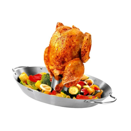 Bester Verkauf ✨ GEFU 891-56 Hähnchengriller BBQ Gemüse-Wok, Silber 🎉 – Bild 12