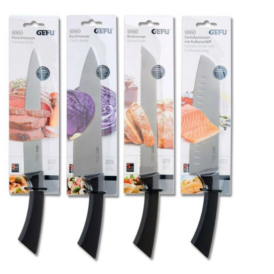 Großhandel 🌟 GEFU 138-90 Santokumess. 19,5cm SENSO Mit Kullenschliff, Schwarz/silber 😍 – Bild 6