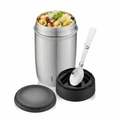 Am billigsten 💯 GEFU Speisegefäß/Thermo Lunchpot Coparo, Silber/schwarz 🌟
