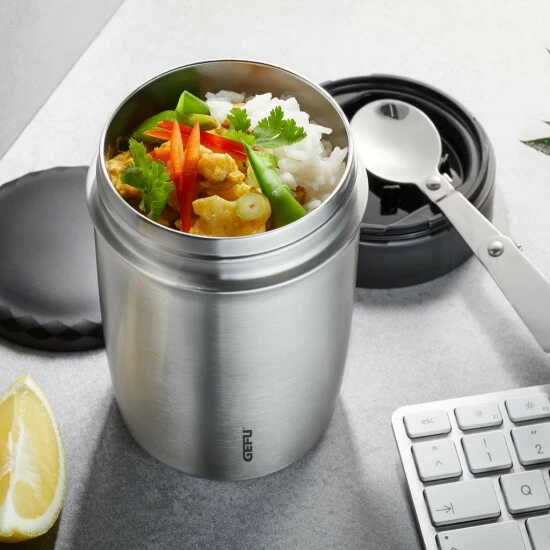 Am billigsten 💯 GEFU Speisegefäß/Thermo Lunchpot Coparo, Silber/schwarz 🌟 – Bild 6