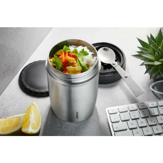 Am billigsten 💯 GEFU Speisegefäß/Thermo Lunchpot Coparo, Silber/schwarz 🌟 – Bild 10