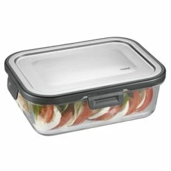 Aktion 😉 GEFU Frischhaltedose Milo Rechteckig 1000ml, Schwarz/silber/klar ⭐