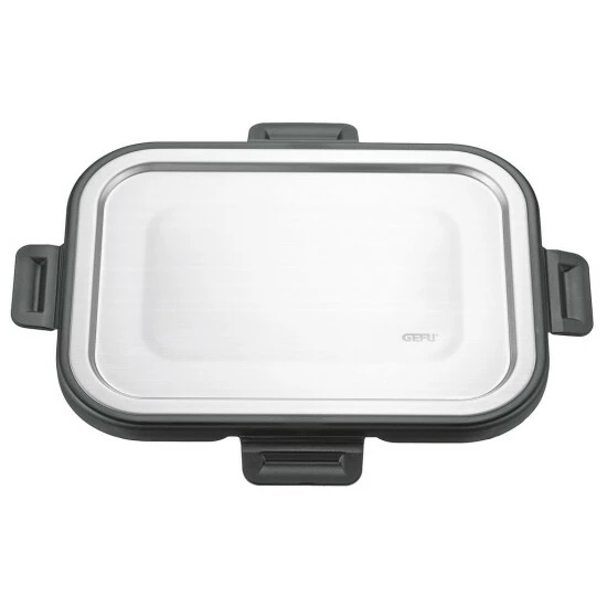 Aktion 😉 GEFU Frischhaltedose Milo Rechteckig 1000ml, Schwarz/silber/klar ⭐ – Bild 3