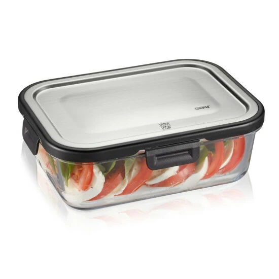 Aktion 😉 GEFU Frischhaltedose Milo Rechteckig 1000ml, Schwarz/silber/klar ⭐ – Bild 6