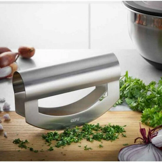 Am billigsten ✔️ GEFU 126-30 Wiegemesser VIAVO Edelst. Doppelklinge 15cm, Silber ⭐ – Bild 7