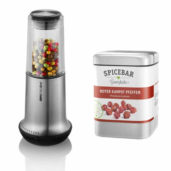 Bestpreis 🔥 Gefu Salz- Oder Pfeffermühle X-Plosion M Set Mit Spicebar Roter Kampot Pfeffer 80 G ⭐
