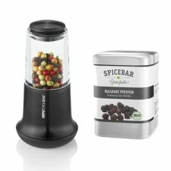 Aktion 🎉 Gefu Salz-/Pfeffermühle X-Plosion S Schwarz Set Mit Spicebar Rasavat Pfeffer 80 G 🥰