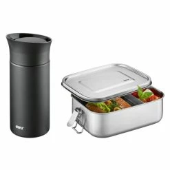 Besorgen 🥰 GEFU To Go Set Matteo / Endure (Brotdose+Becher) Klein Schwarz 😉