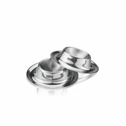 Bestpreis ✨ Gefu Eierbecher OVO - Hochwertiger Edelstahl - Stapelbar - H: 2cm - D: 8,6cm - Silber - 2er Set ✨