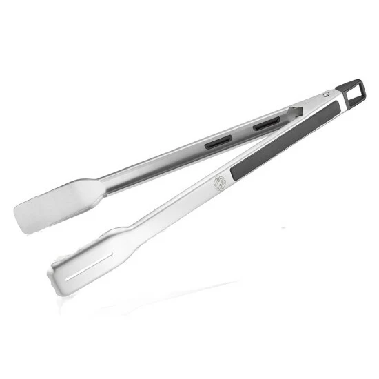 Brandneu 👏 Gefu Grillzange BBQ - Hochwertiger Edelstahl - Verriegelungsmechanismus - L: 42,5cm - Silber, Schwarz 🌟