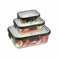 Auslauf 😍 GEFU Fischhaltedose-Set MILO, 3-teilig, Rechteckig (Frische Und Voratskontrolle Per App) 💯