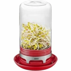 Bestpreis 🥰 GEFU Sprossenglas BIVITA, Himbeerrot Inkl.Sprossen-Mix 120 G 🥰