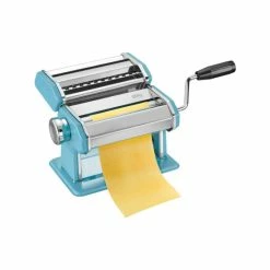 Aktion 🔔 GEFU 89504 Pasta Perfetta Azurblau, Nudelmaschine Inkl. Aufsatz Für Lasagne, Tagliolini, Tagliatelle & Tischklemme ⌛